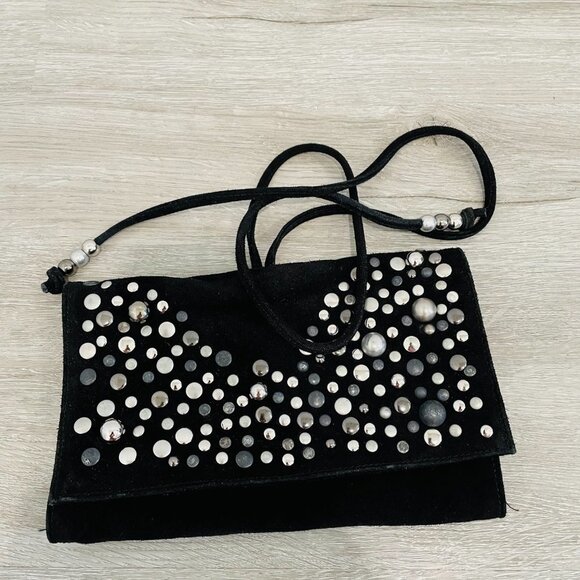 Sara Berman suede clutch Bag with 3 Compartments - Picture 2 of 11